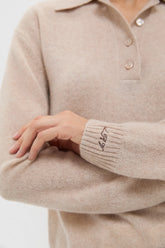 Sandstone Cashmere Cassidy Polo Sweater